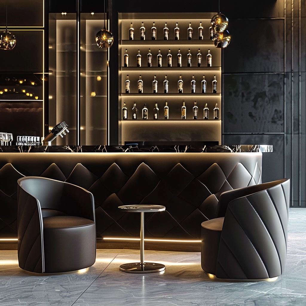 Opulent Black & Gold Bar Design Inspiration