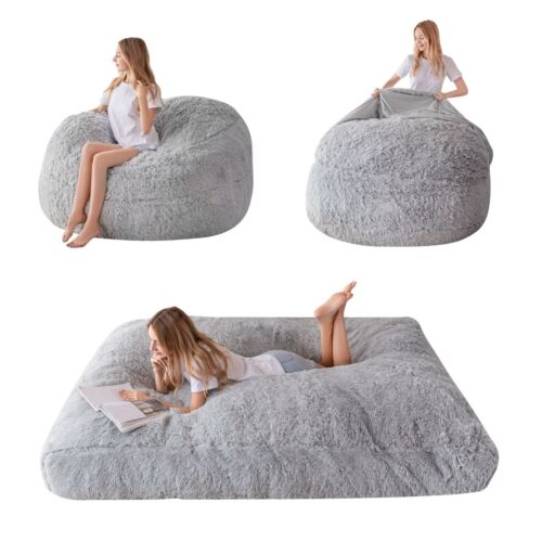 3Size Large Bean Bag Chair Indoor For Adults Kids Lazy Lounger Couch Sofa asga