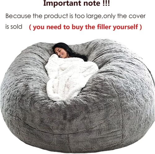 Microsuede 7ft Giant Bean Bag Memory Living Room Chair Soft Cover | No Filling