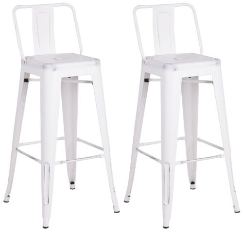 Modern Industrial Metal Bar Stools with Stylish Low Back, Matte Finish and Ru...