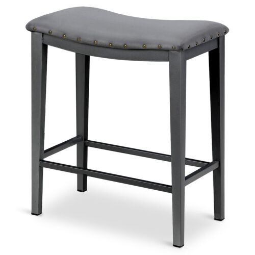 KATDANS Grey Bar Stool Counter Height 24 Inches Backless Barstool for Kitchen...