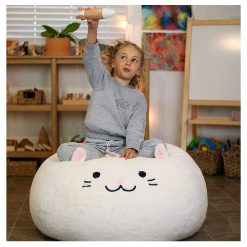 Furry Bean Bag Cover, Faux Fur Bean Bag Chair Cover for Kids, Teens and Adult...